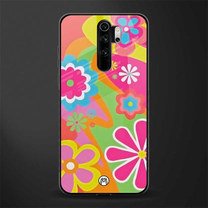 nostalgic wildflower y2k glass case for redmi note 8 pro image