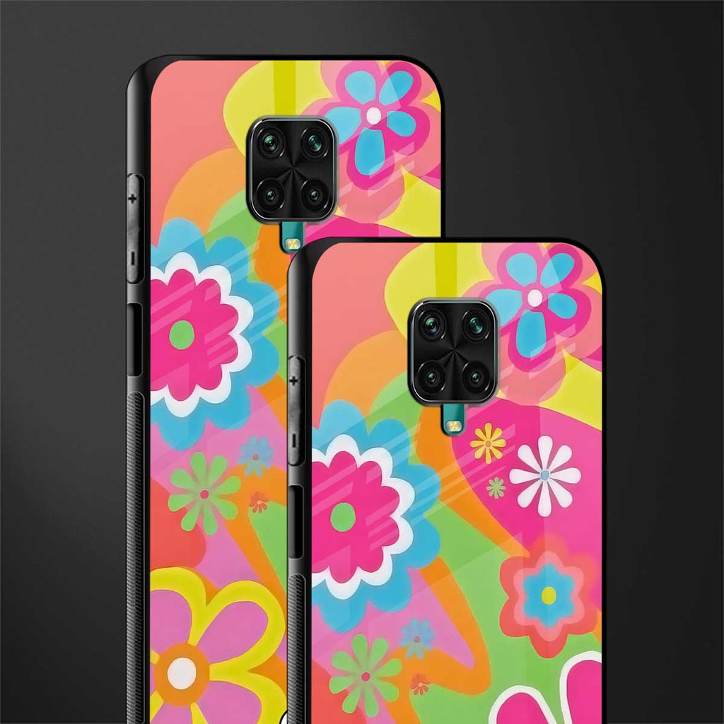 nostalgic wildflower y2k glass case for redmi note 9 pro image-2