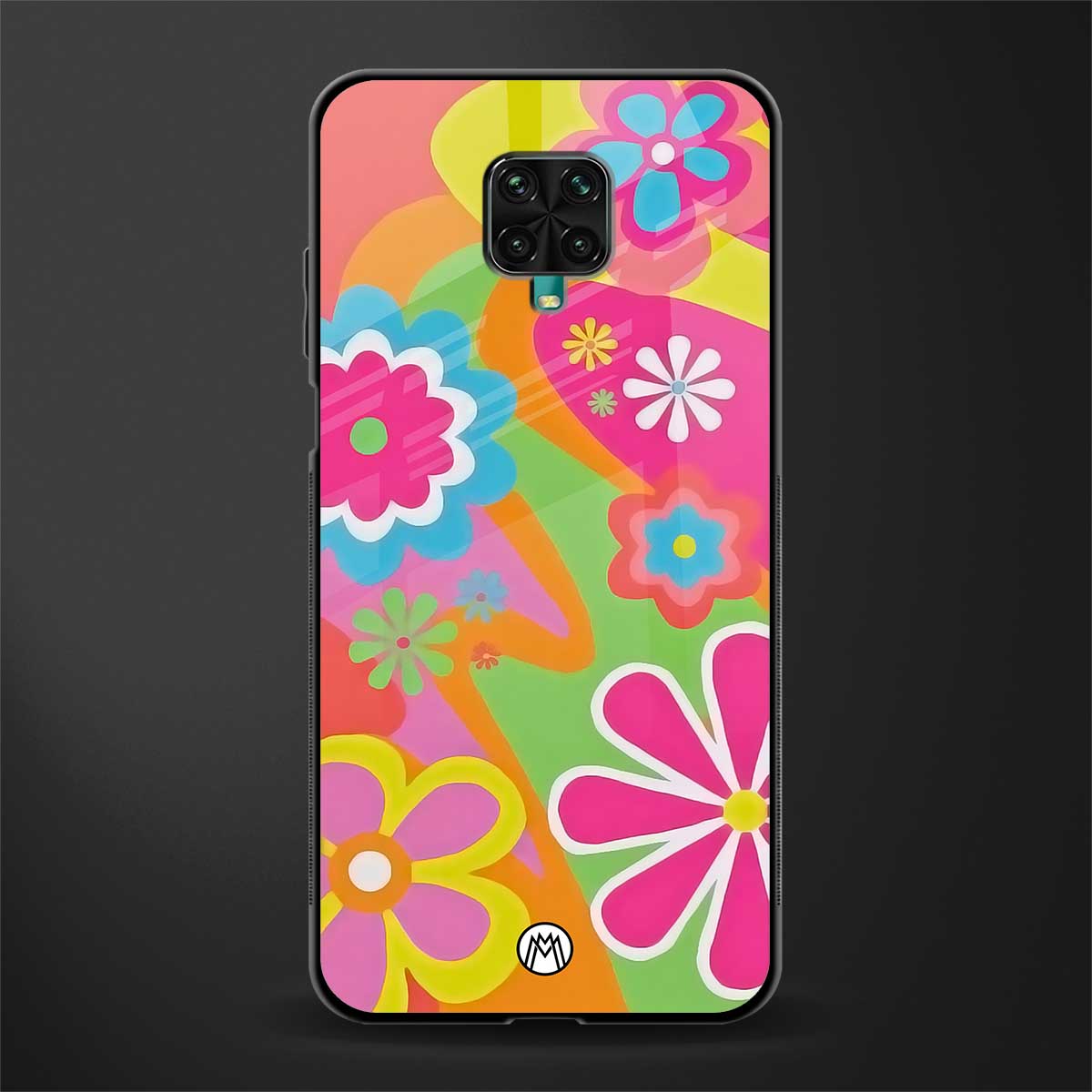 nostalgic wildflower y2k glass case for redmi note 9 pro image