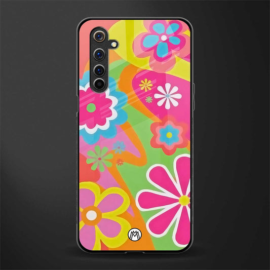 nostalgic wildflower y2k glass case for realme 6i image