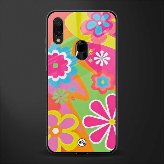 nostalgic wildflower y2k glass case for redmi note 7 image