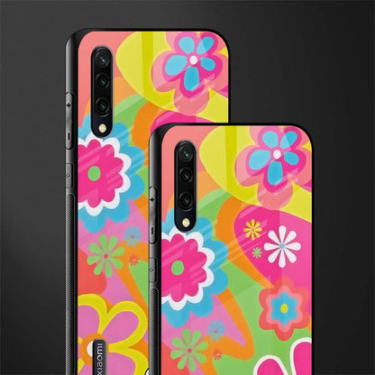 nostalgic wildflower y2k glass case for mi a3 redmi a3 image-2