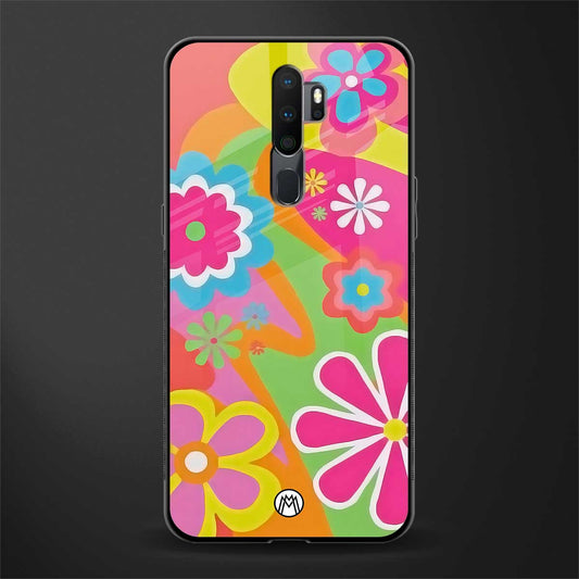 nostalgic wildflower y2k glass case for oppo a9 2020 image
