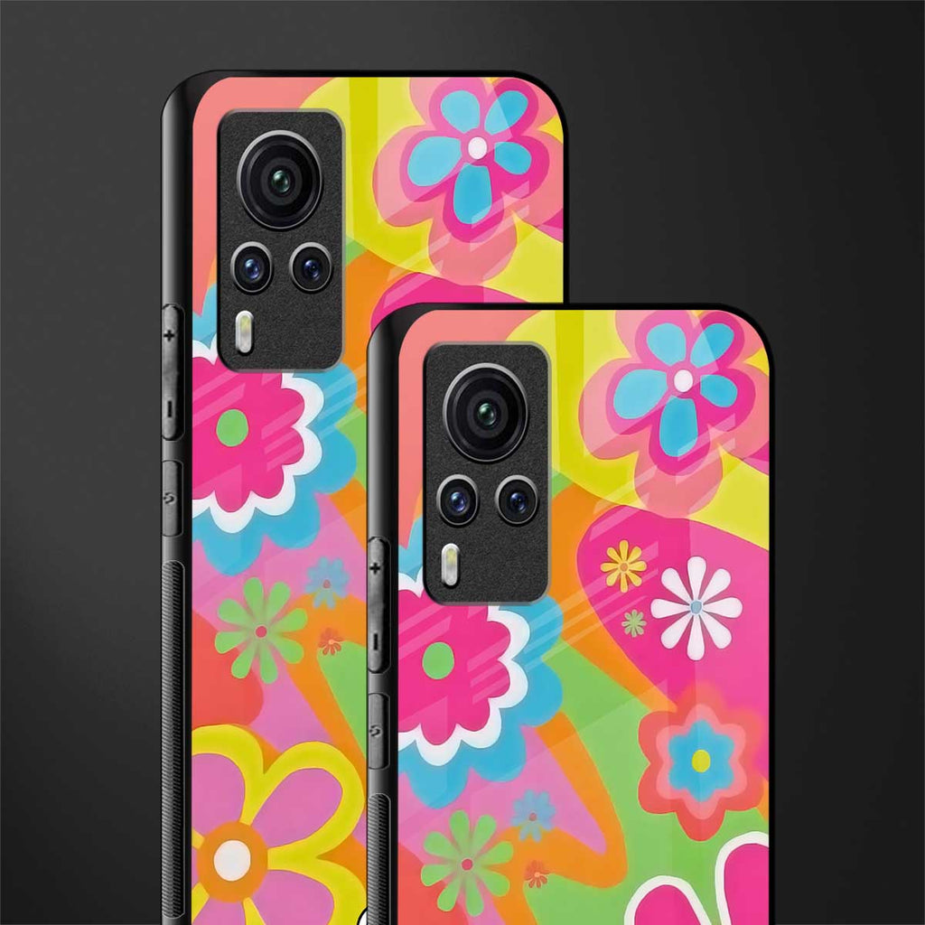 nostalgic wildflower y2k glass case for vivo x60 pro image-2