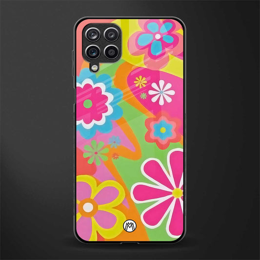 nostalgic wildflower y2k back phone cover | glass case for samsung galaxy a22 4g