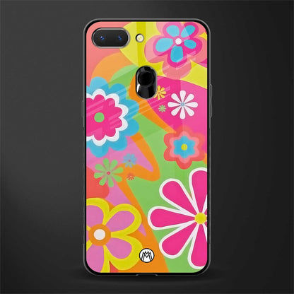 nostalgic wildflower y2k glass case for oppo a5 image
