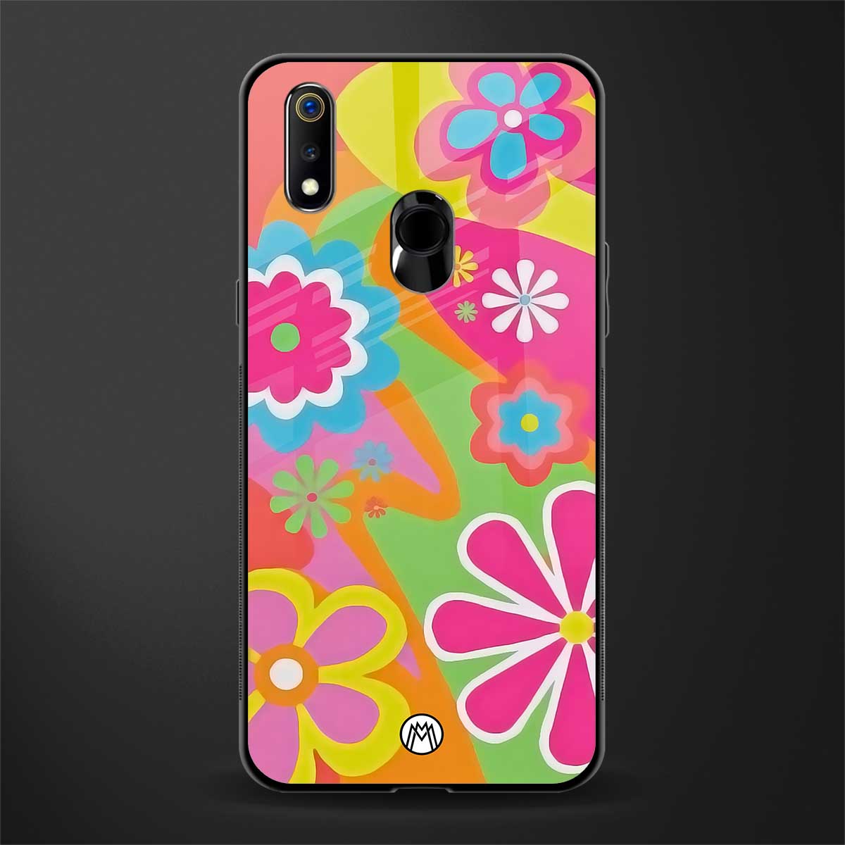 nostalgic wildflower y2k glass case for realme 3 pro image