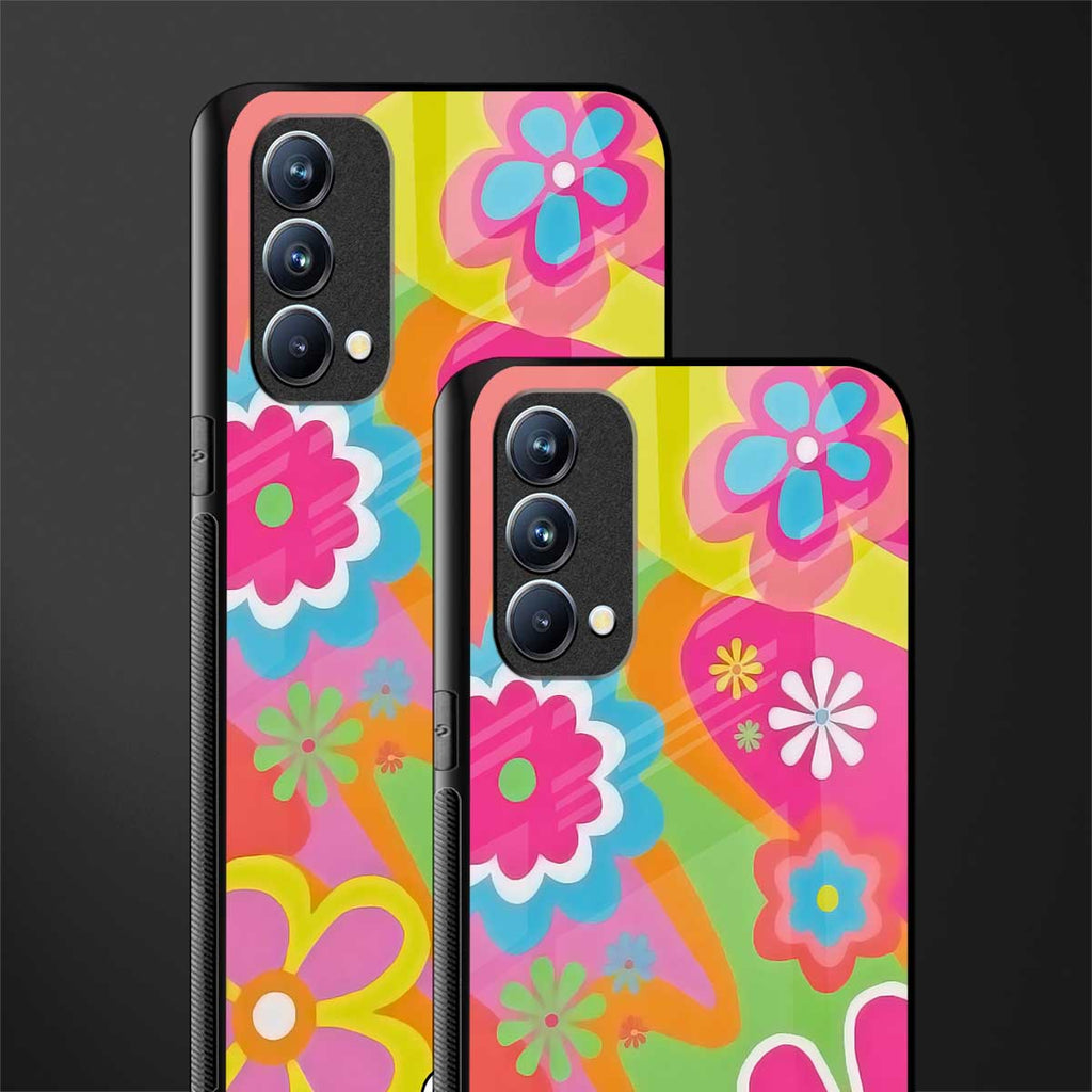 nostalgic wildflower y2k glass case for oppo f19 image-2