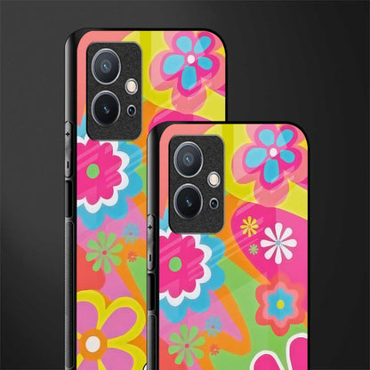 nostalgic wildflower y2k glass case for vivo y75 5g image-2