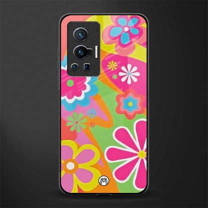 nostalgic wildflower y2k glass case for vivo x70 pro image