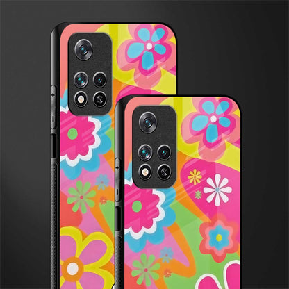 nostalgic wildflower y2k glass case for poco m4 pro 5g image-2