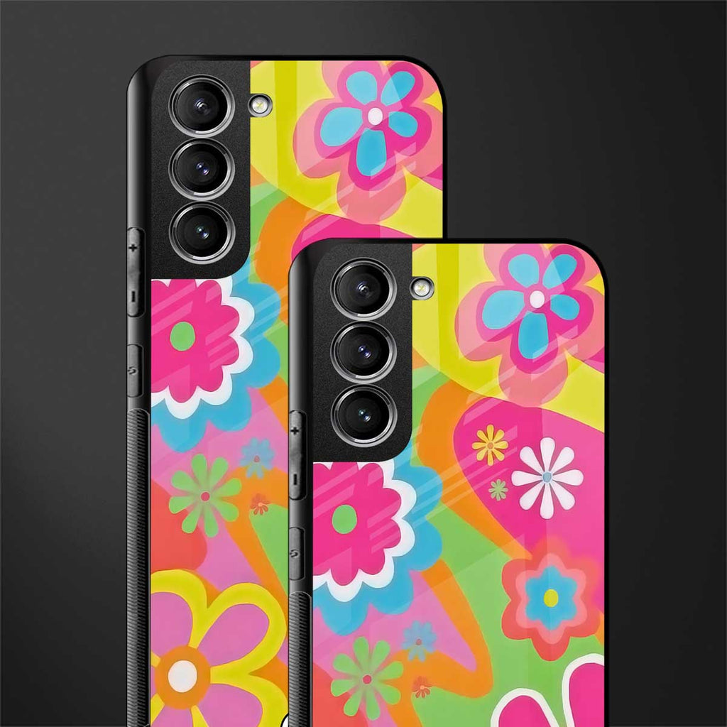 nostalgic wildflower y2k glass case for samsung galaxy s21 plus image-2