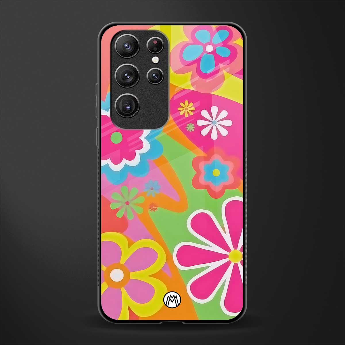 nostalgic wildflower y2k glass case for samsung galaxy s21 ultra image
