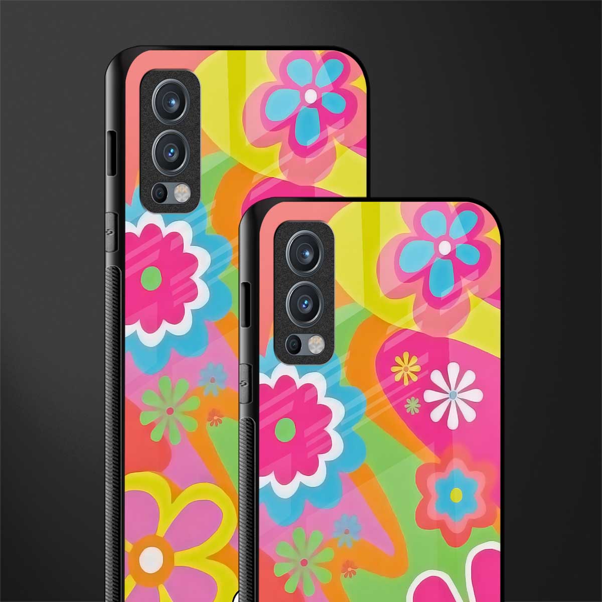 nostalgic wildflower y2k glass case for oneplus nord 2 5g image-2