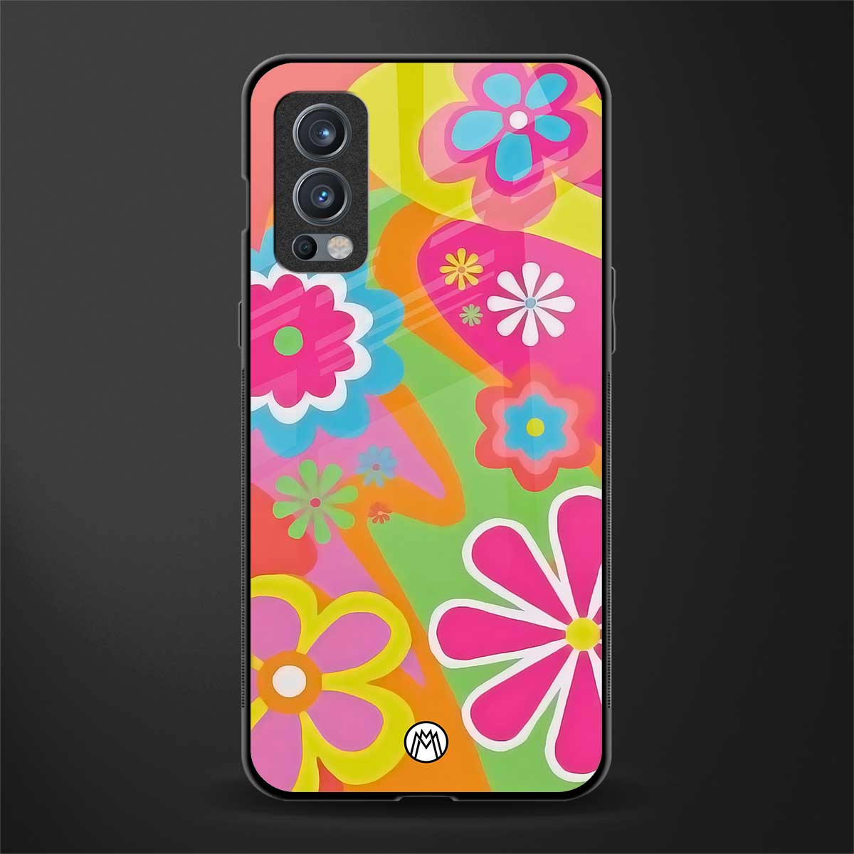 nostalgic wildflower y2k glass case for oneplus nord 2 5g image
