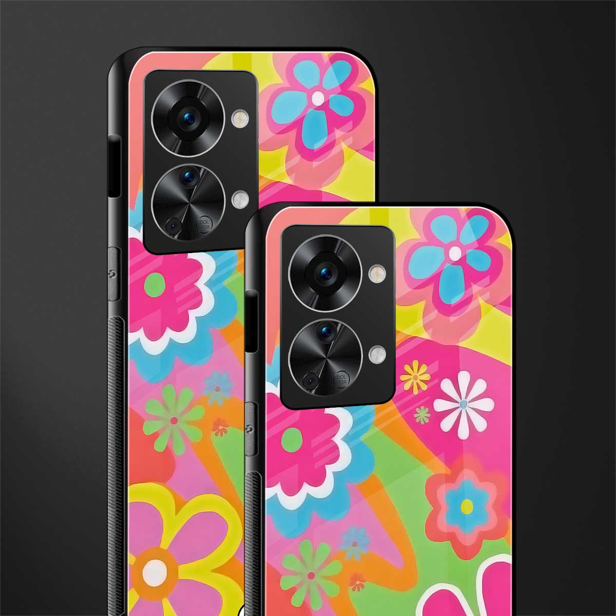 nostalgic wildflower y2k glass case for phone case | glass case for oneplus nord 2t 5g