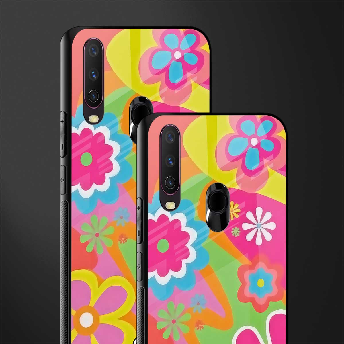 nostalgic wildflower y2k glass case for vivo y15 image-2