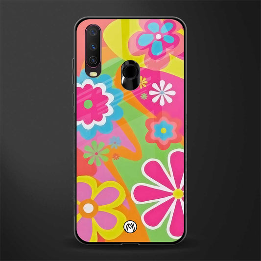 nostalgic wildflower y2k glass case for vivo y15 image
