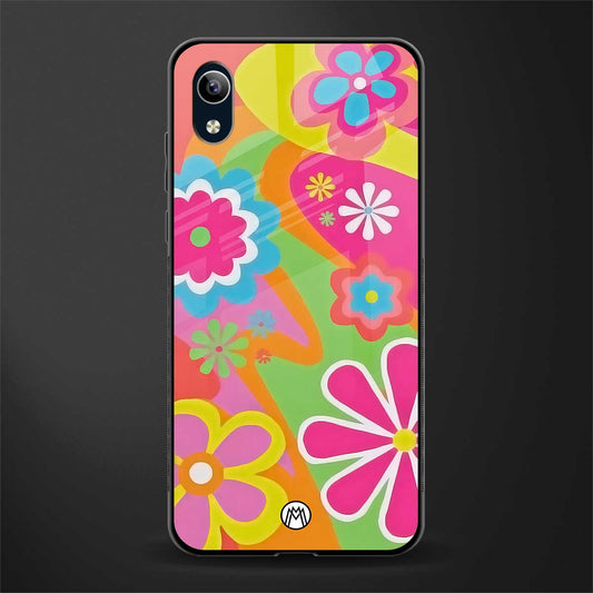 nostalgic wildflower y2k glass case for vivo y91i image