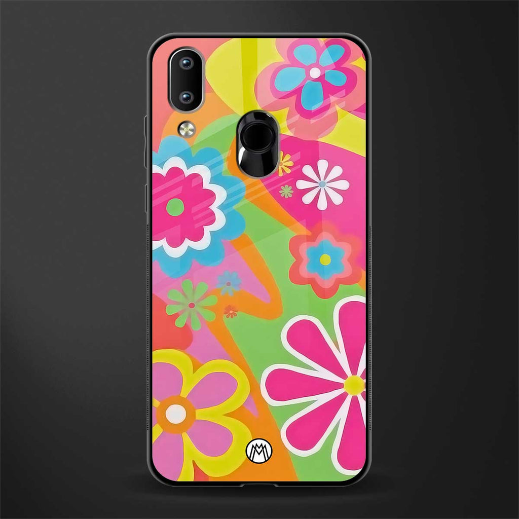 nostalgic wildflower y2k glass case for vivo y95 image