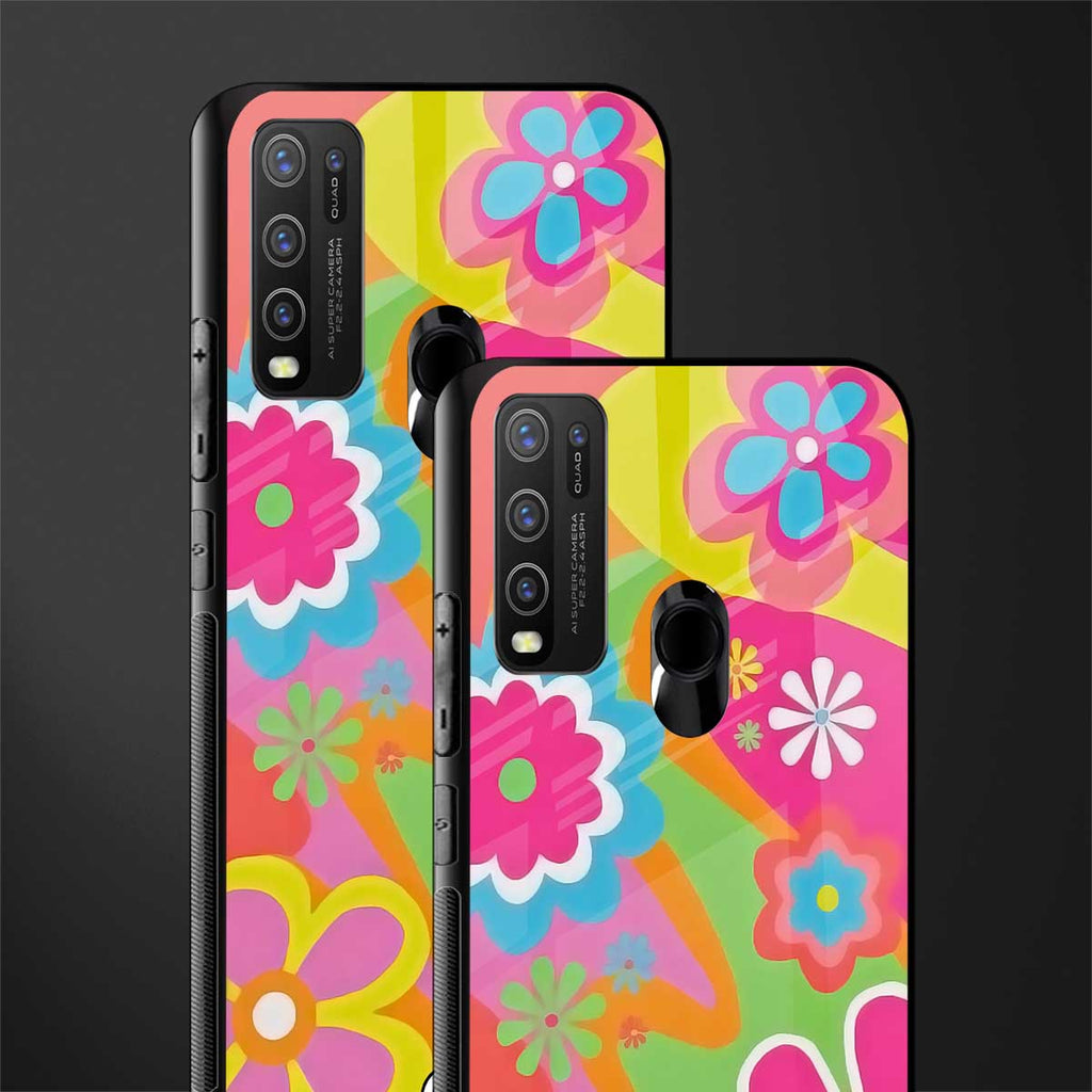 nostalgic wildflower y2k glass case for vivo y50 image-2