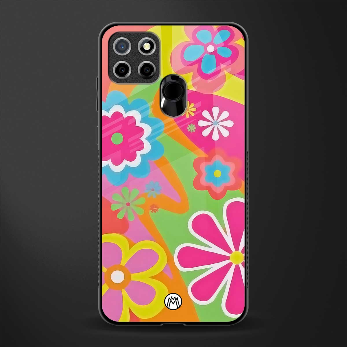 nostalgic wildflower y2k glass case for realme narzo 30a image