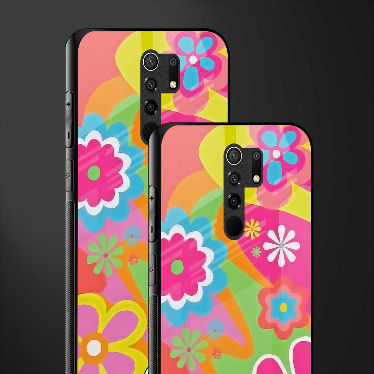 nostalgic wildflower y2k glass case for redmi 9 prime image-2