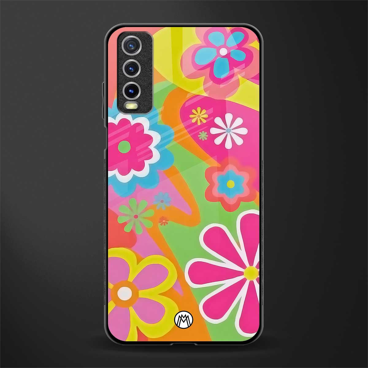 nostalgic wildflower y2k glass case for vivo y20svivo y20avivo y20g image
