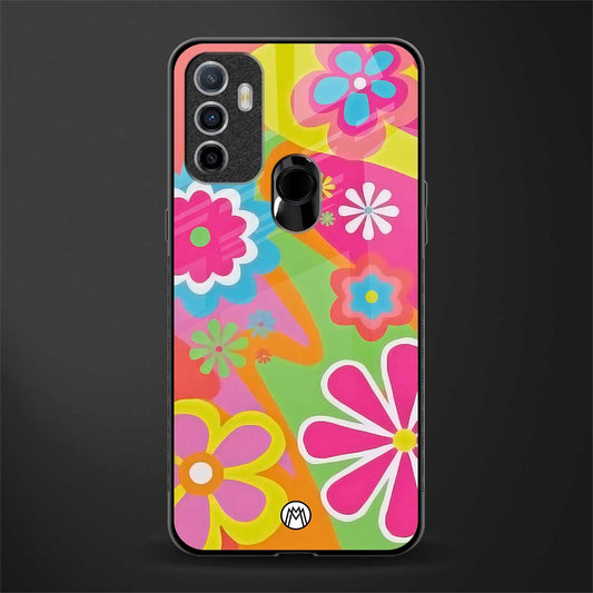 nostalgic wildflower y2k glass case for oppo a53 image