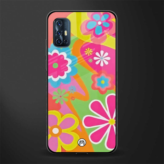 nostalgic wildflower y2k glass case for vivo v17 image
