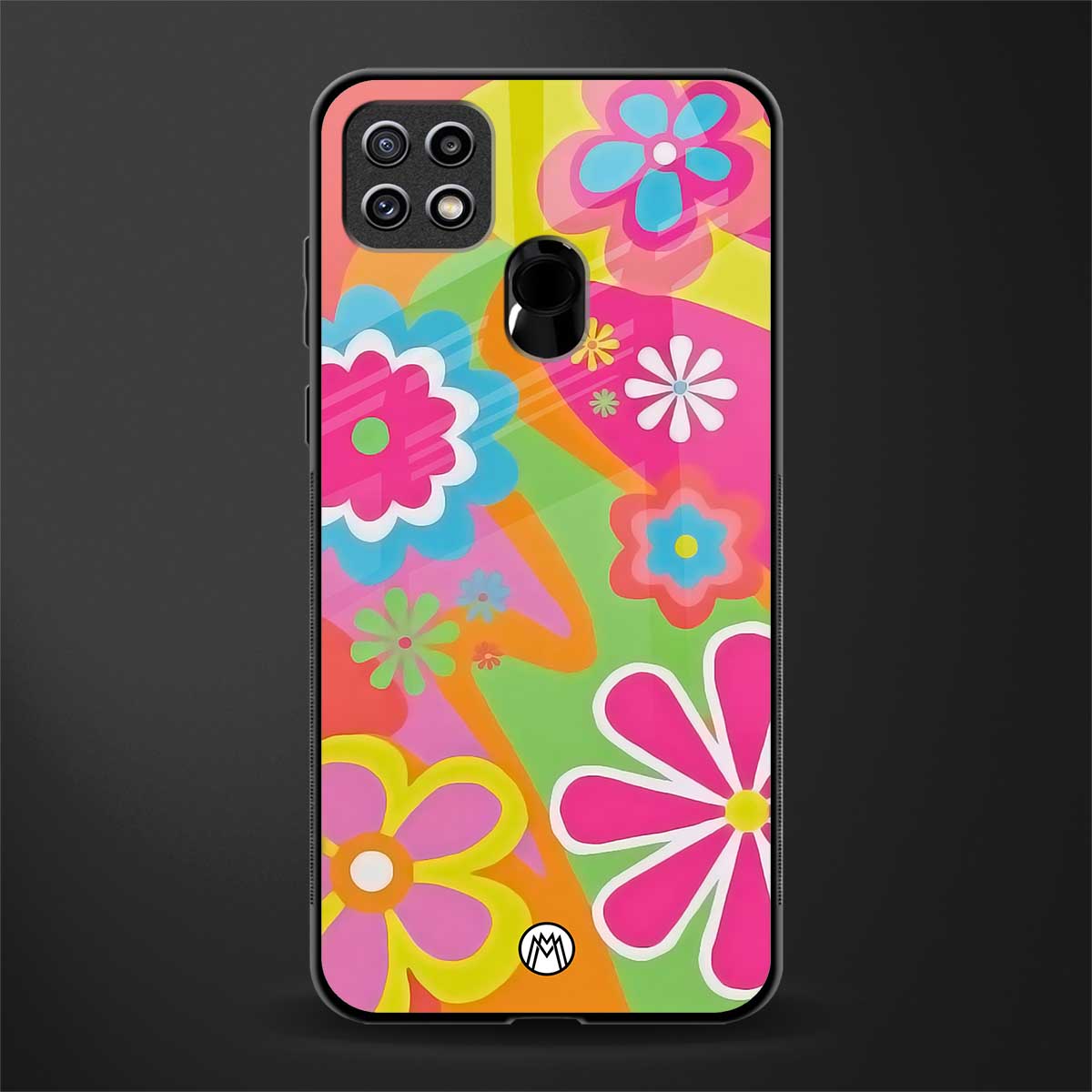 nostalgic wildflower y2k glass case for oppo a15 image