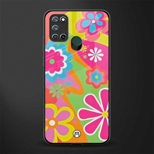 nostalgic wildflower y2k glass case for realme 7i image