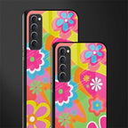 nostalgic wildflower y2k glass case for oppo reno 4 pro image-2