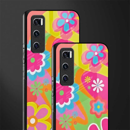 nostalgic wildflower y2k glass case for vivo v20 se image-2