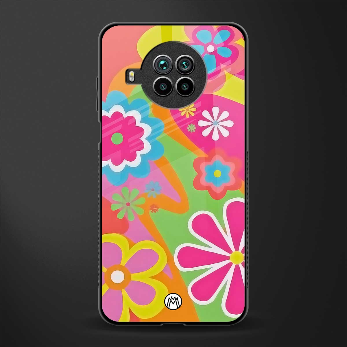 nostalgic wildflower y2k glass case for mi 10i image