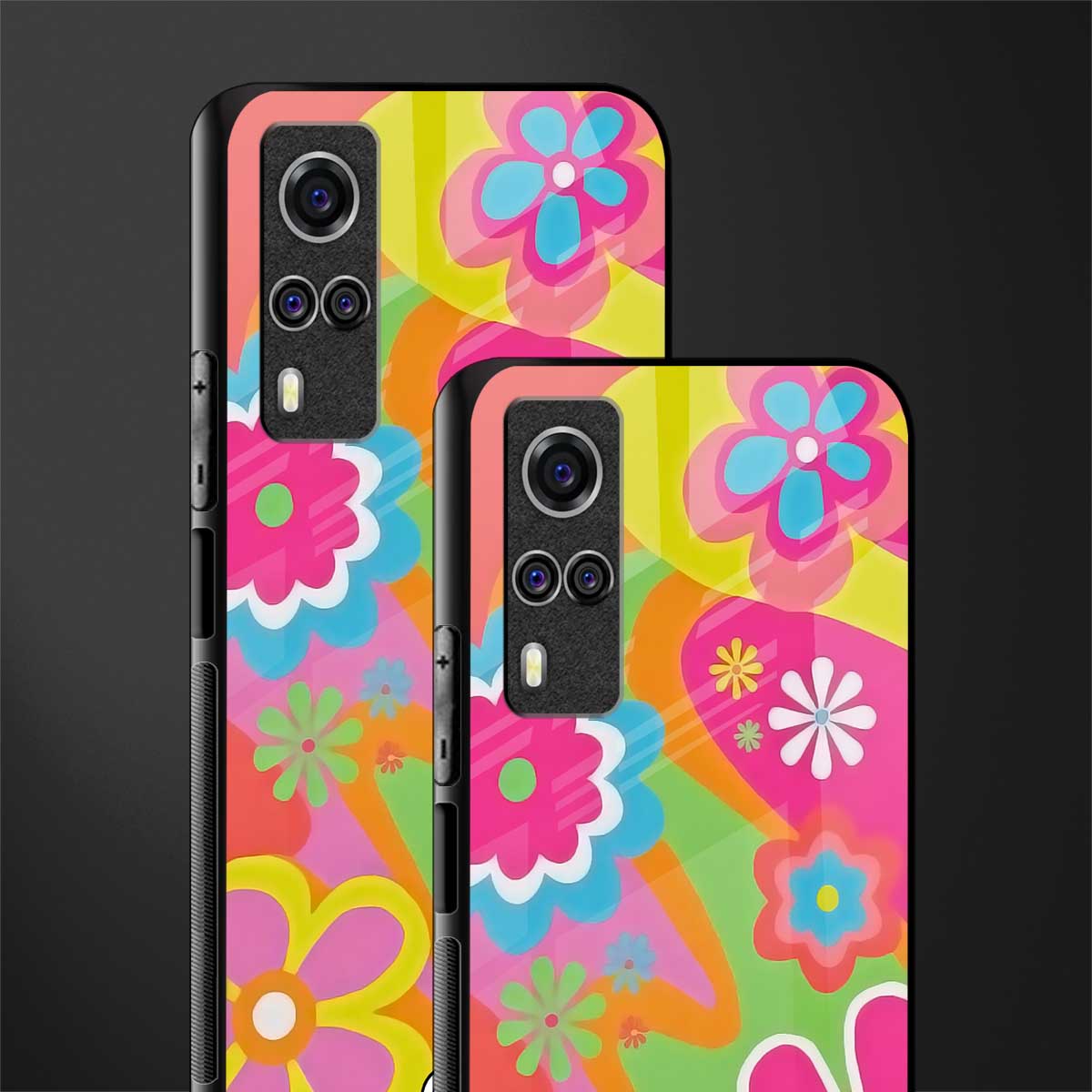 nostalgic wildflower y2k glass case for vivo y51a image-2