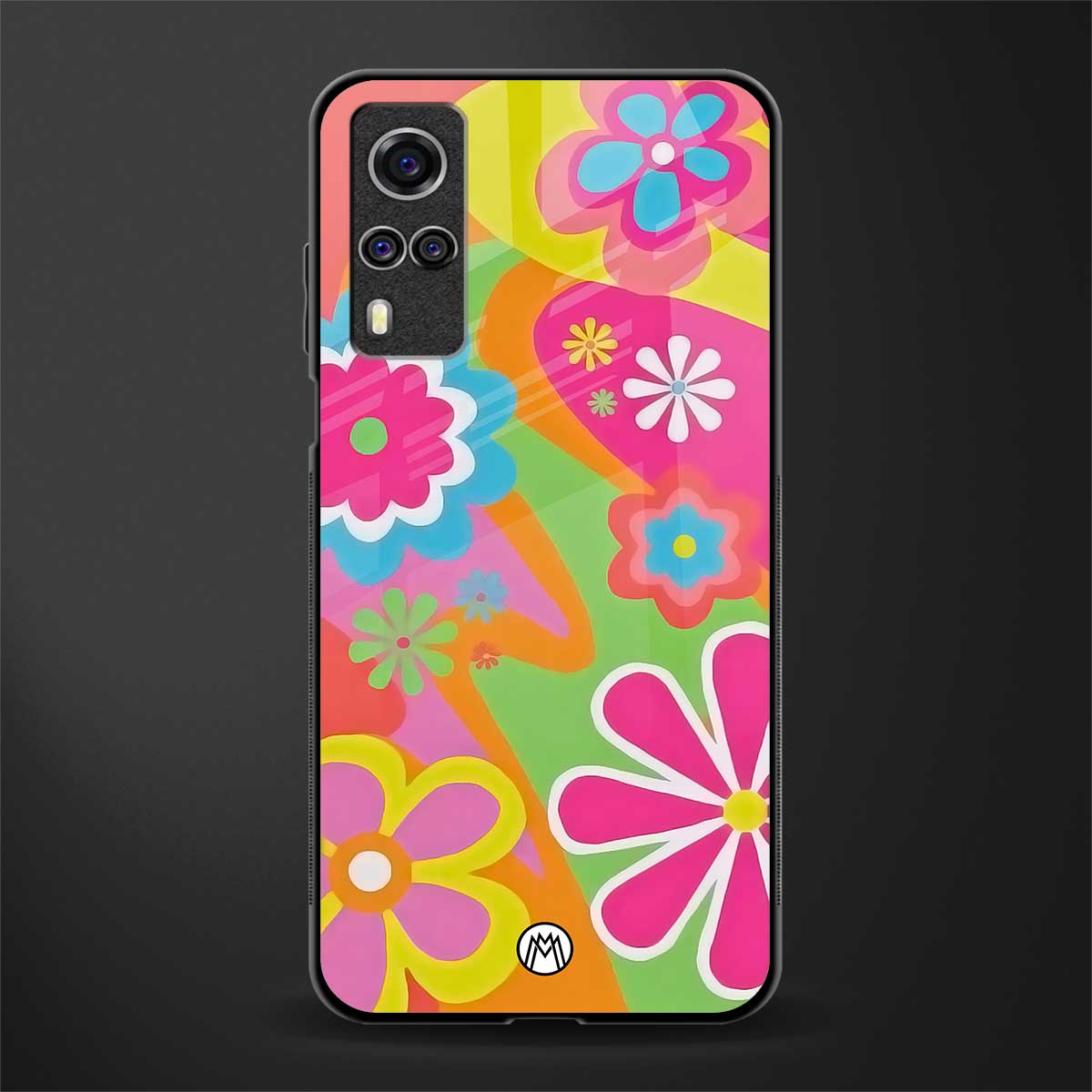 nostalgic wildflower y2k glass case for vivo y31 image