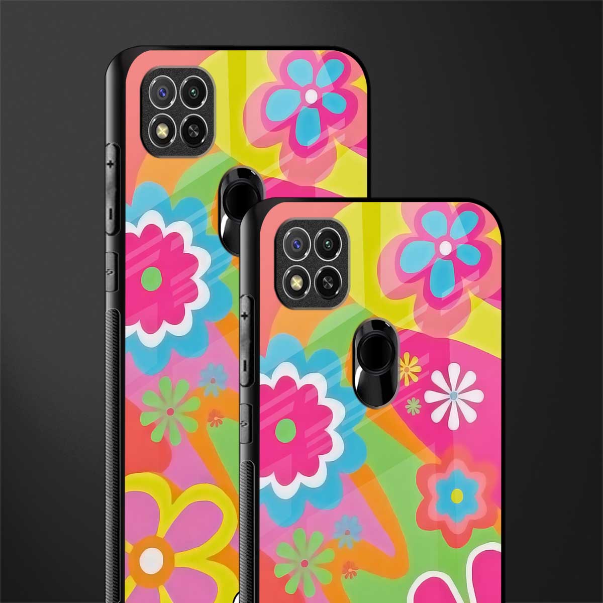 nostalgic wildflower y2k glass case for redmi 9 image-2