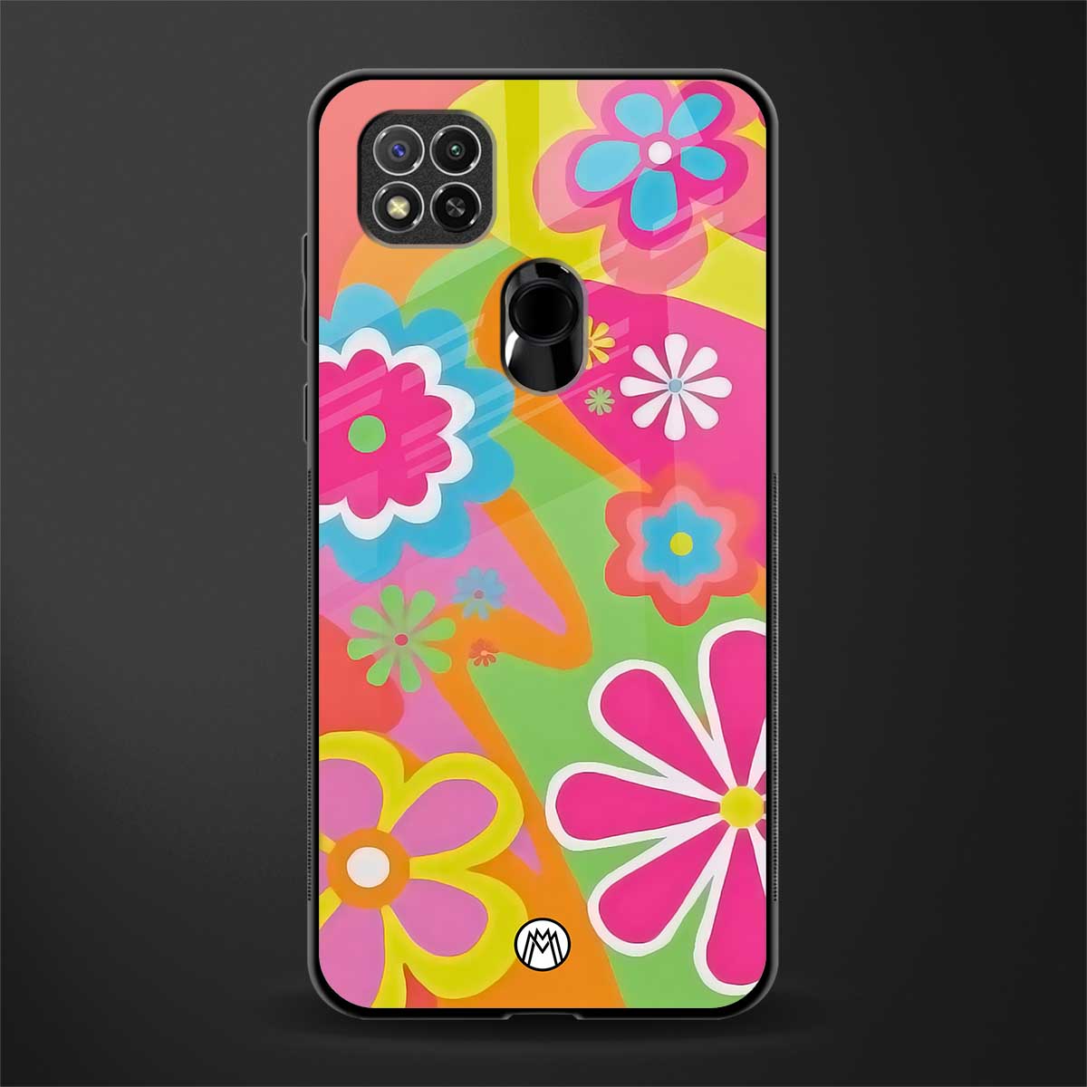 nostalgic wildflower y2k glass case for redmi 9c image