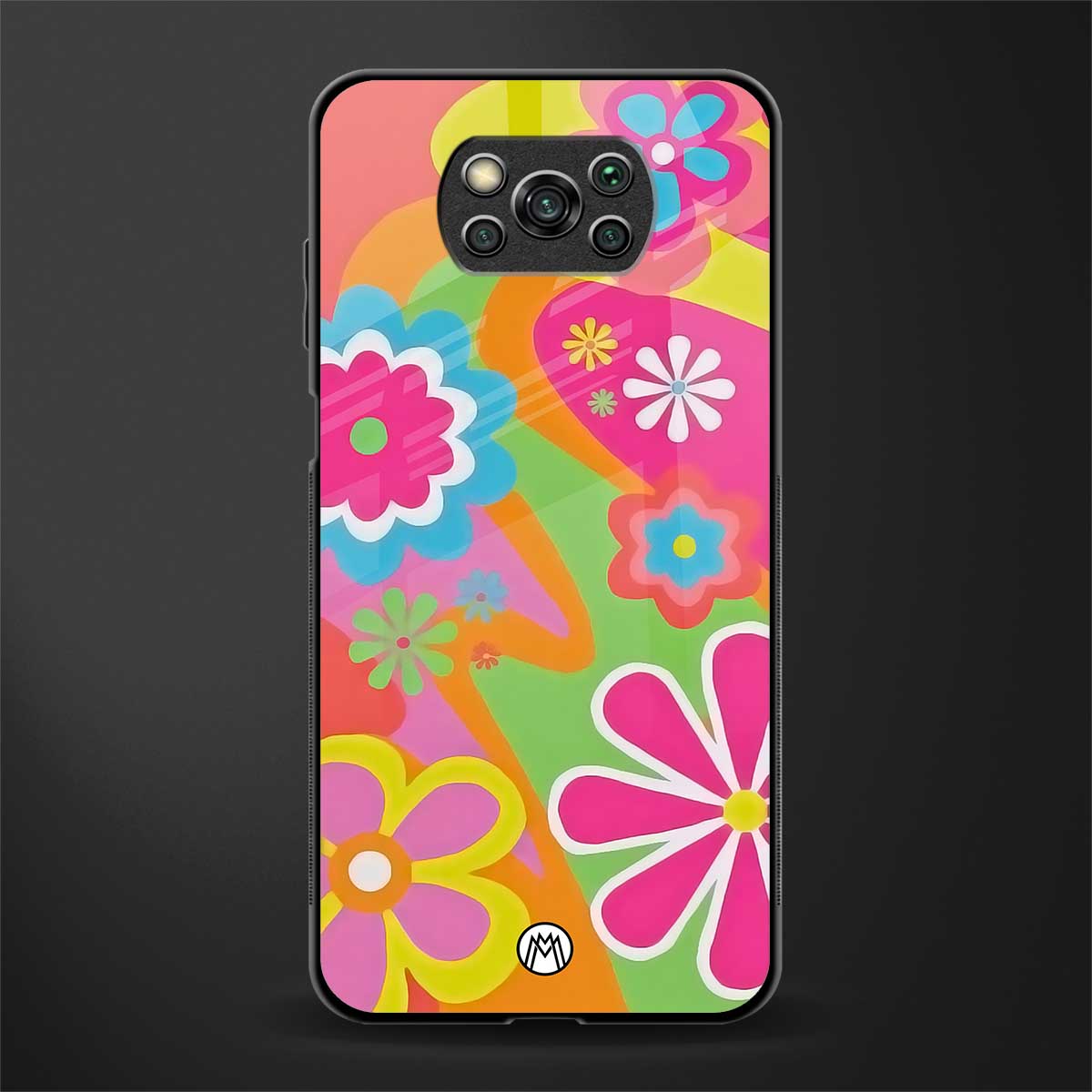 nostalgic wildflower y2k glass case for poco x3 image