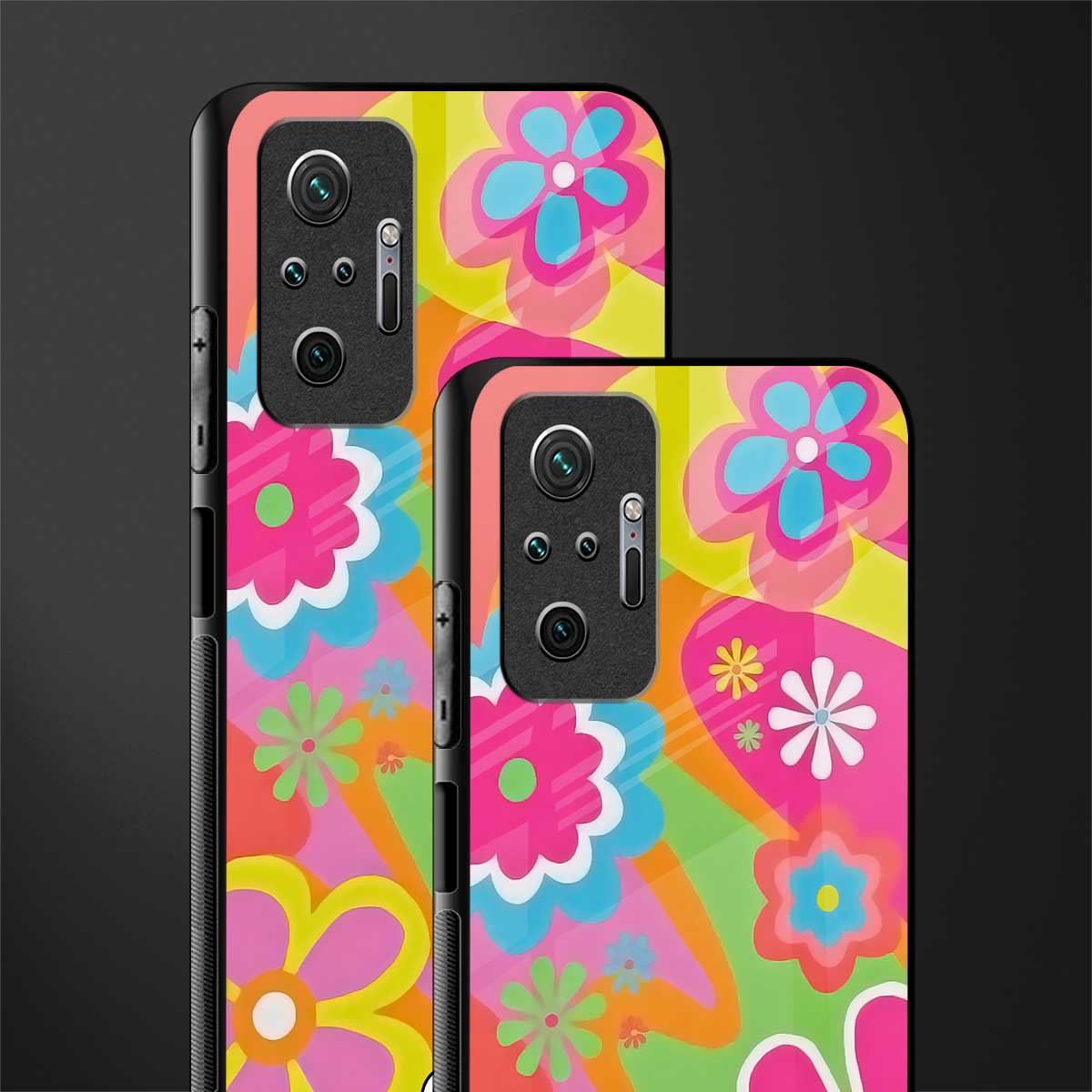 nostalgic wildflower y2k glass case for redmi note 10 pro image-2