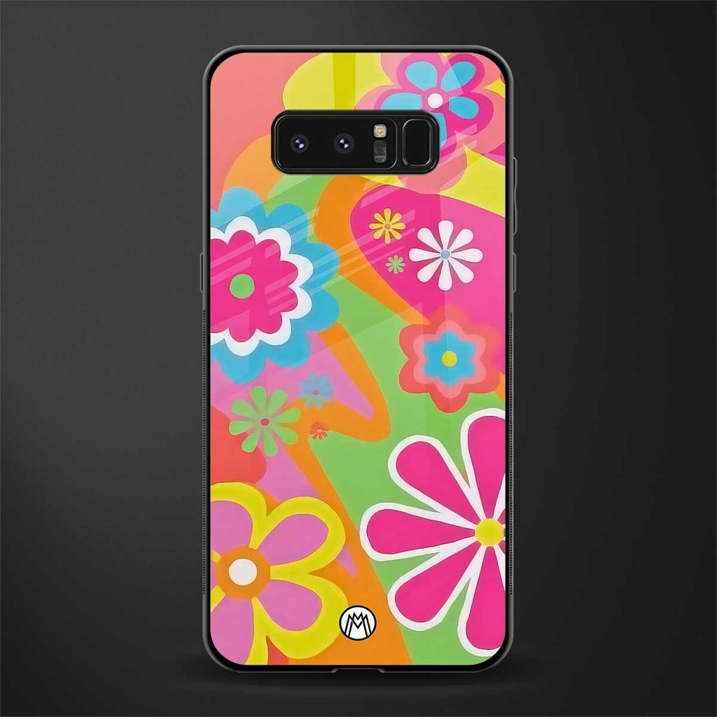 nostalgic wildflower y2k glass case for samsung galaxy note 8 image