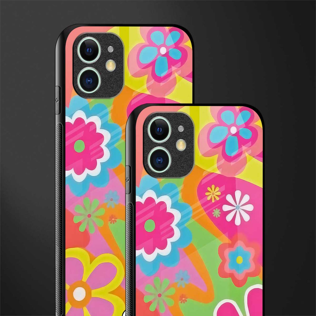 nostalgic wildflower y2k glass case for iphone 12 mini image-2