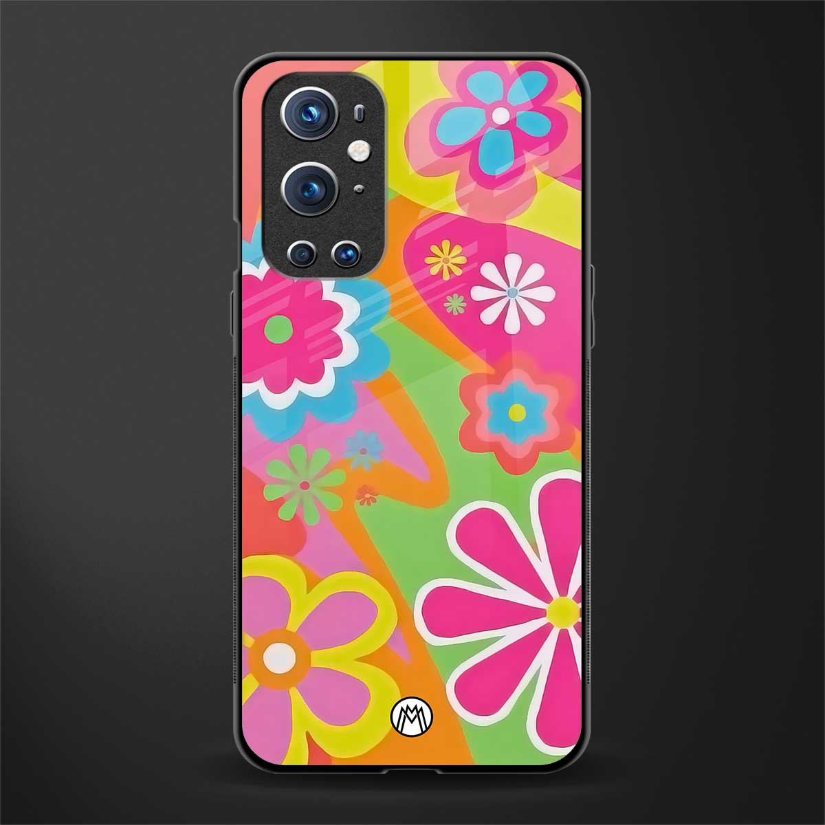 nostalgic wildflower y2k glass case for oneplus 9 pro image