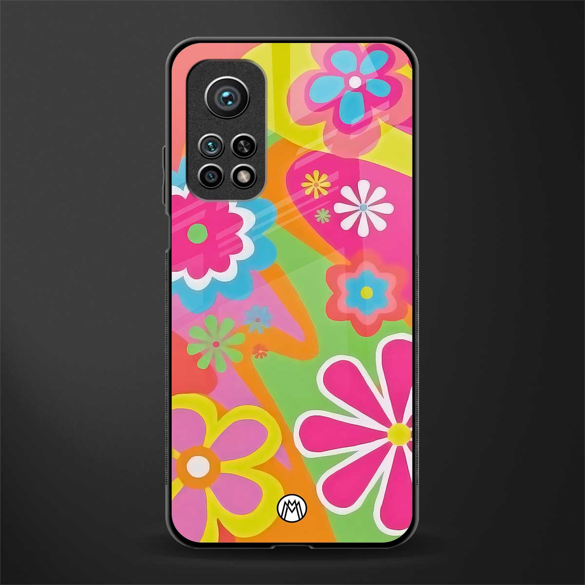 nostalgic wildflower y2k glass case for mi 10t 5g image