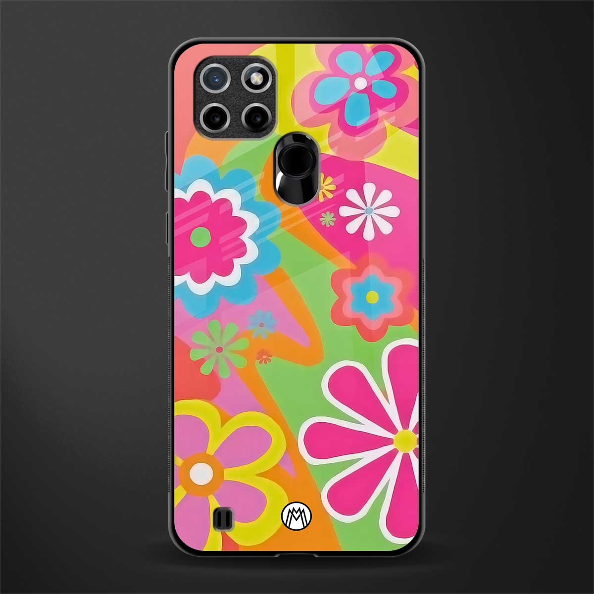 nostalgic wildflower y2k glass case for realme c21 image