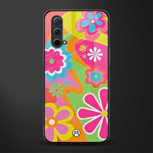 nostalgic wildflower y2k glass case for oneplus nord ce 5g image