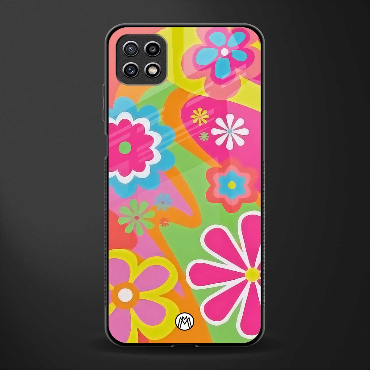 nostalgic wildflower y2k glass case for samsung galaxy a22 5g image