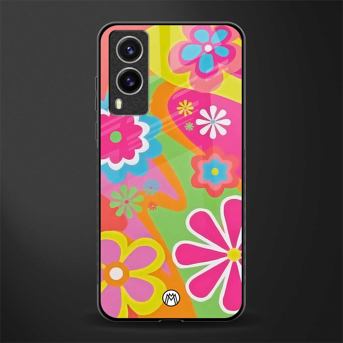 nostalgic wildflower y2k glass case for vivo v21e 5g image