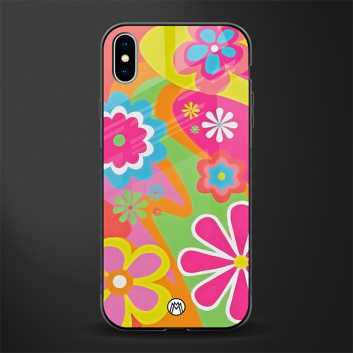 nostalgic wildflower y2k glass case for iphone xs max image